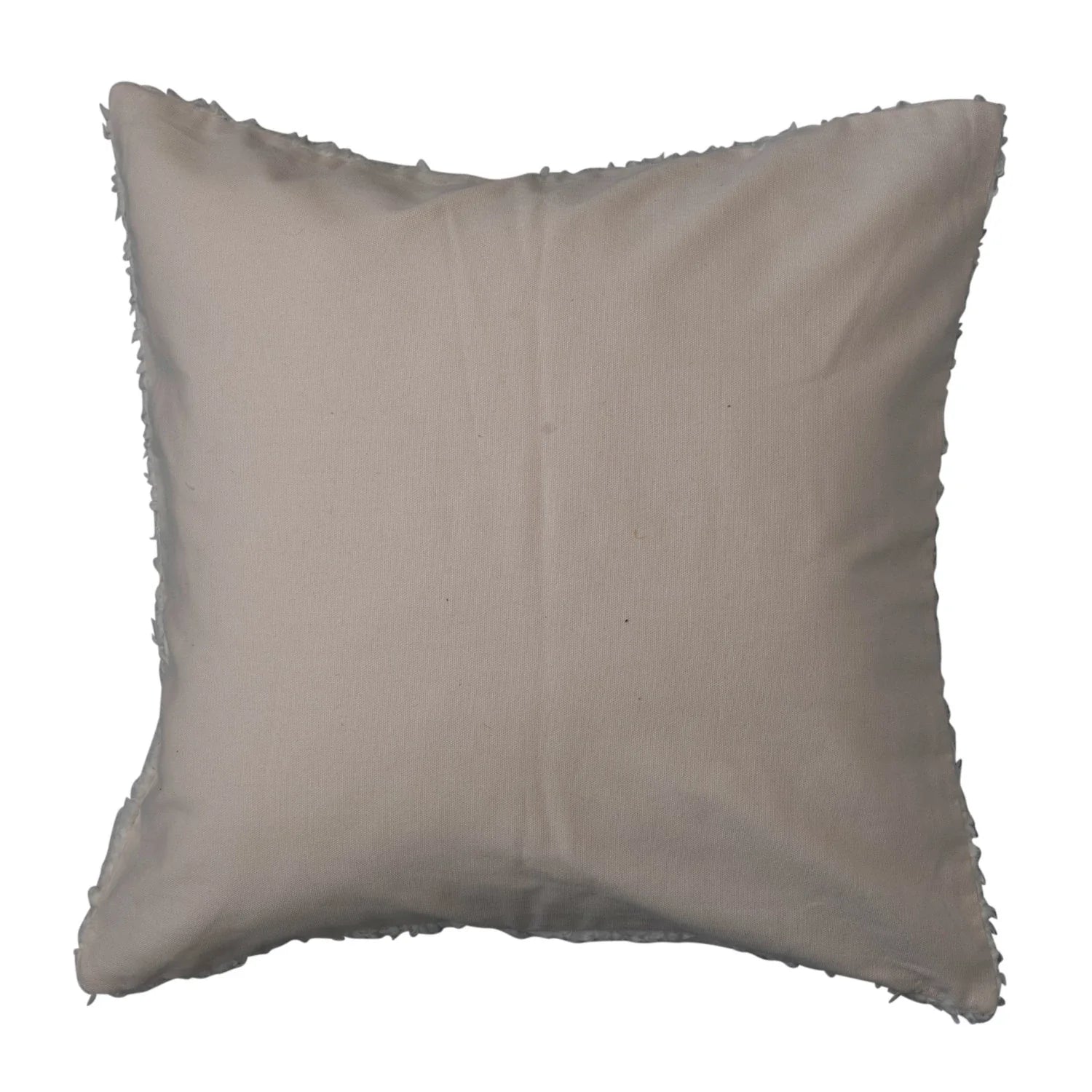 20 Square Cotton Sherpa Pillow w/ Embroidered Circle