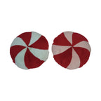 Faux Fur & Fabric Velvet Peppermint Shaped Pillow