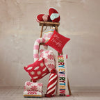 Faux Fur & Fabric Velvet Peppermint Shaped Pillow